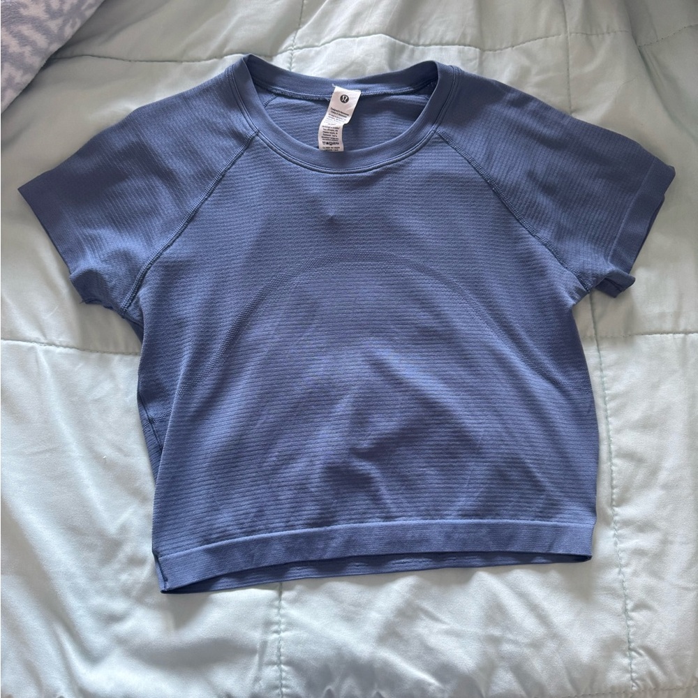 Lululemon Athletica Blue Crop Swiftly Tech.